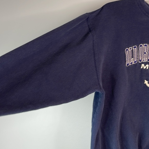 Pacific & Co Old Orchard Beach Maine Embroidered Sweatshirt Navy Blue 90s Vibe L - Picture 5 of 12